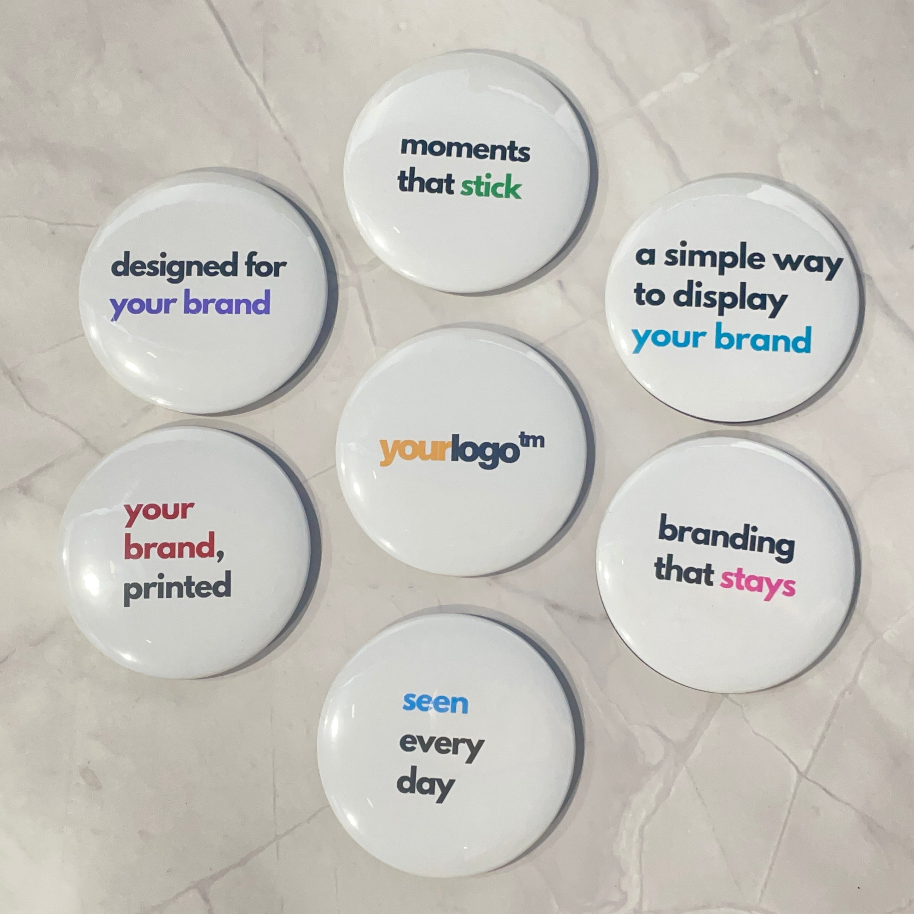 Set of round magnets (58mm) for business branding