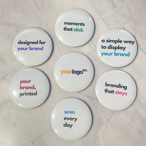 Set of round magnets (58mm) for business branding